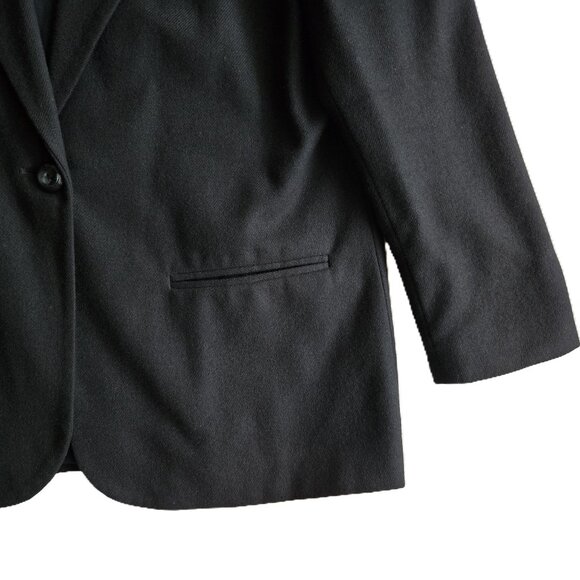 Sag Harbor 100% Wool Fully Lined Tailored Notch Lapel Black Blazer W. Size 10 - Picture 3 of 7